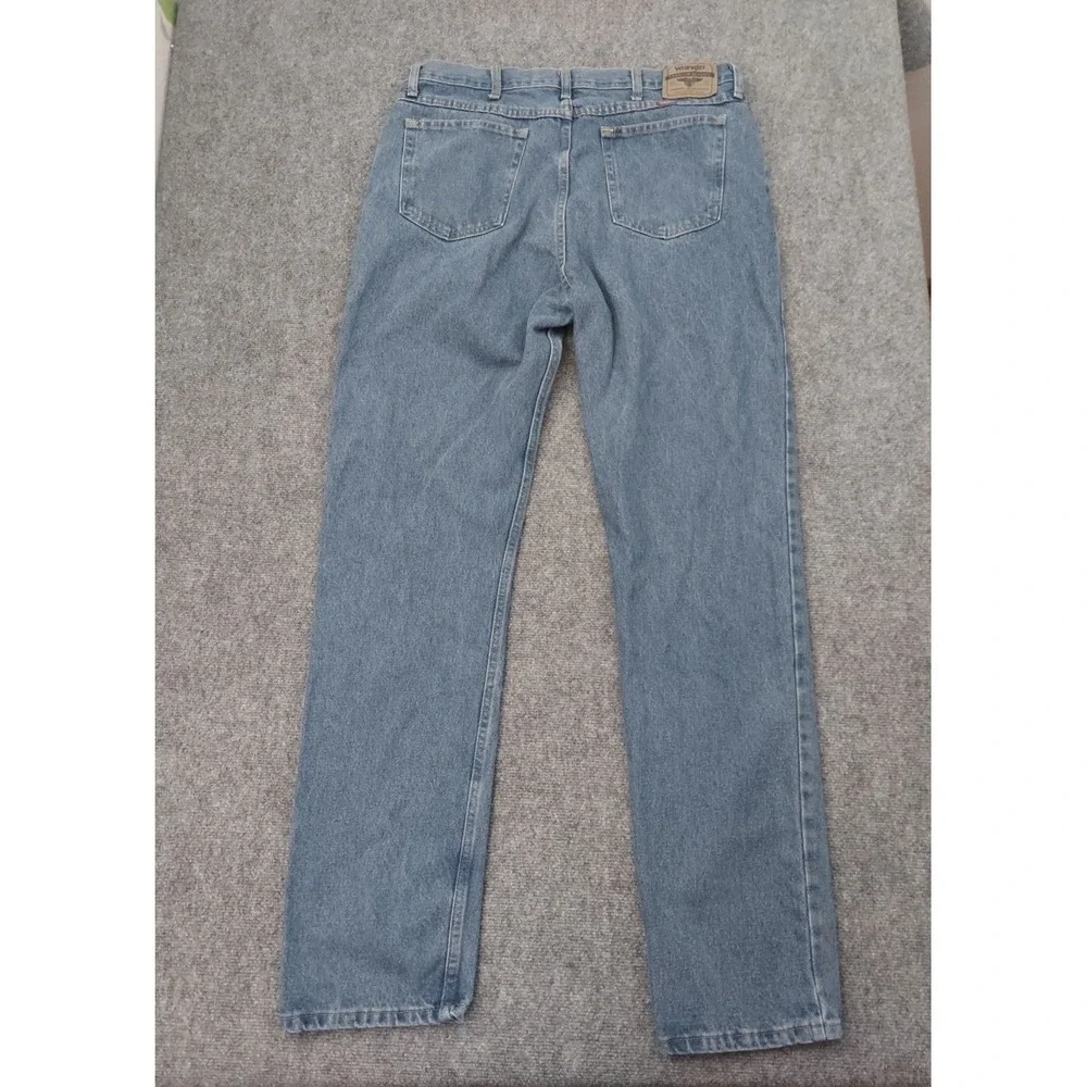 Wrangler Jeans Mens 38x36 Blue Cotton Straight Leg Work Wear Western Denim‎